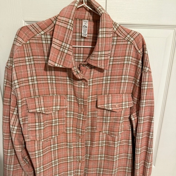 Zyia Flannel Pink Plaid Shacket - Picture 4 of 6